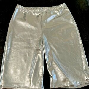 Metallic Bermuda stretchy biker shorts